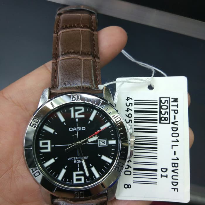 Đồng hồ nam dây da Casio Anh Khuê MTP-VD01L-1BVUDF