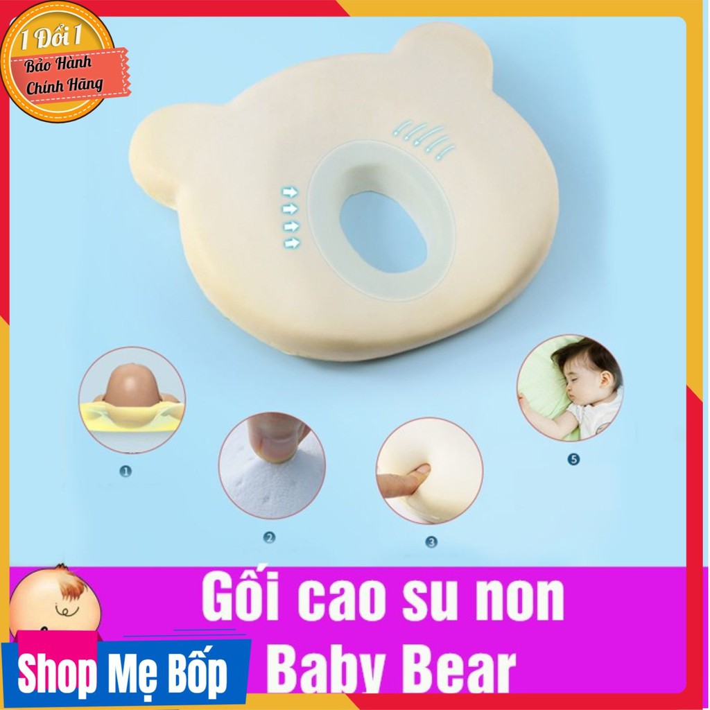 Gối cao su non chống méo đầu Baby Bear 💖FREESHIP💖 Đồ dùng phòng ngủ cho bé