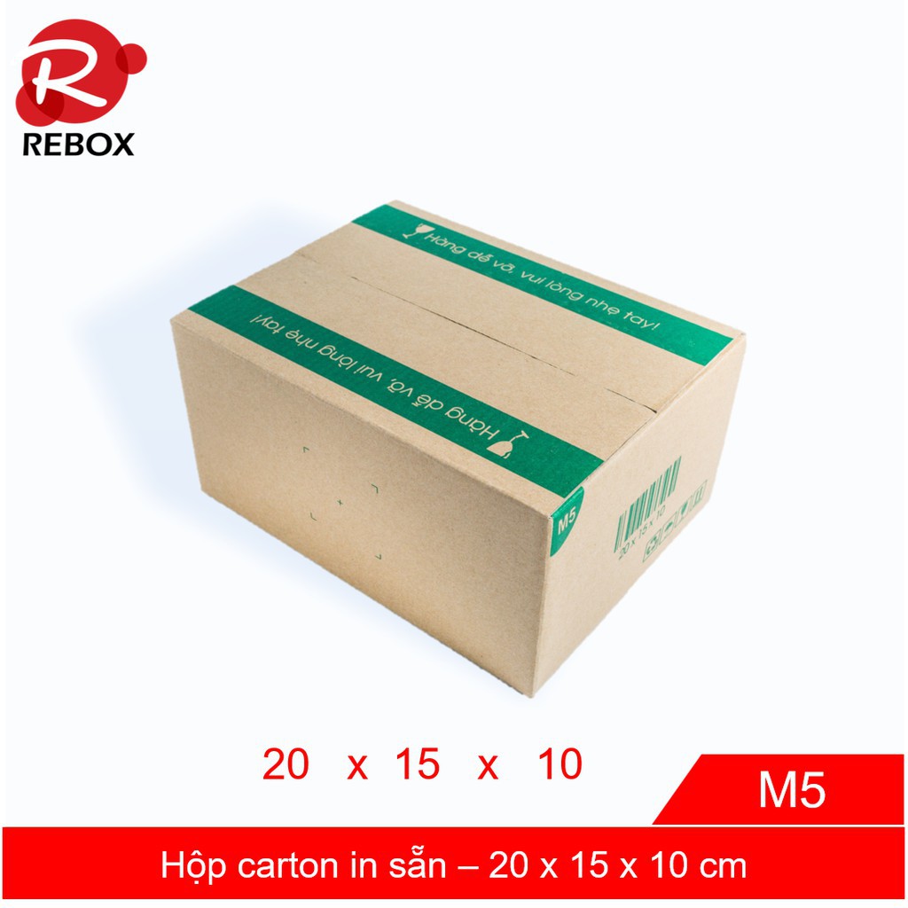 Hộp 20x15x10 cm - 50 hộp carton in sẵn giá rẻ siêu dày