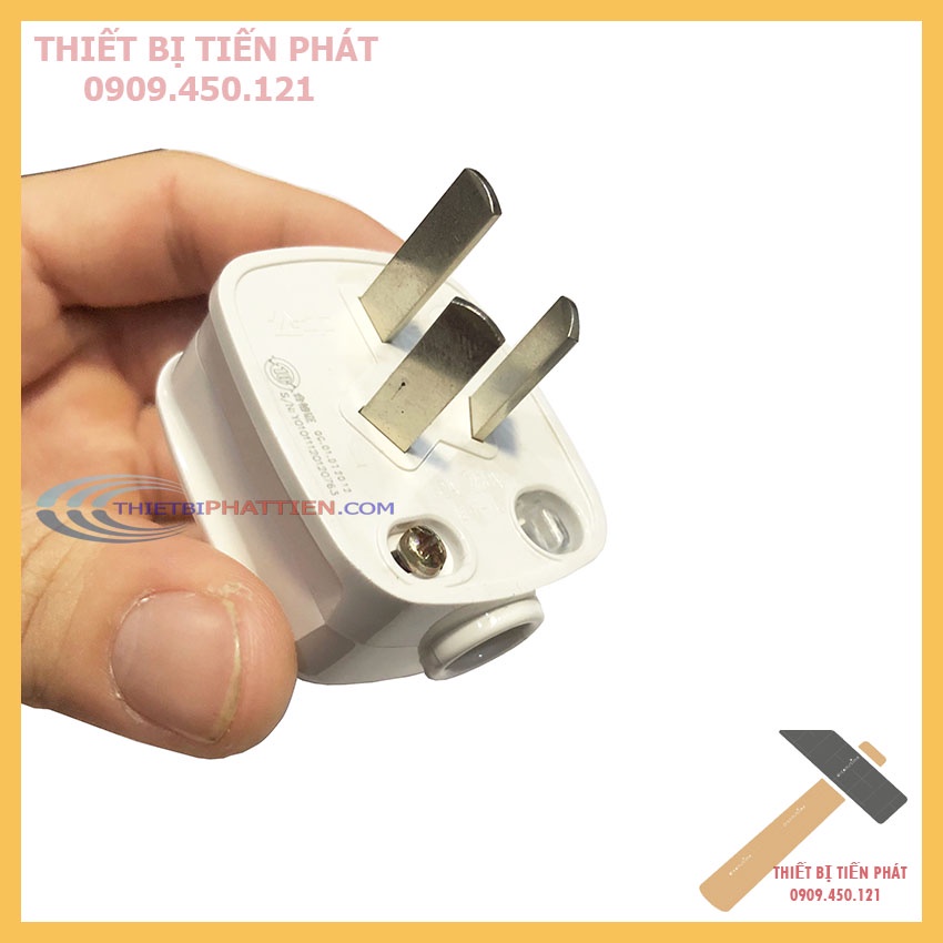 Phích Cắm Điện 3 Chấu Trắng GONGNIU GNT-10 10A-250V