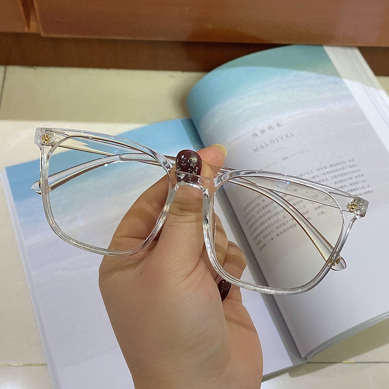 Mắt kính gọng tròn trong suốt chống ánh sáng xanh cho nam nữ