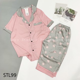 Đồ bộ Pijama quần lửng lụa mát cao cấp