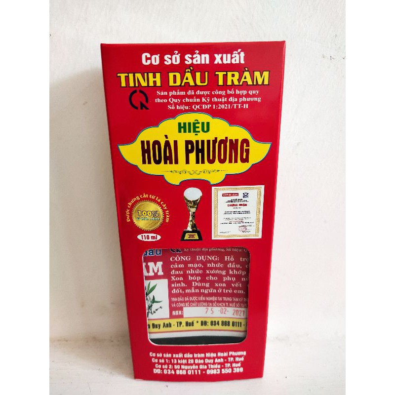 Tinh Dầu Tràm ĐẶC BIỆT Hoài Phương 100ml, có tem chống giả