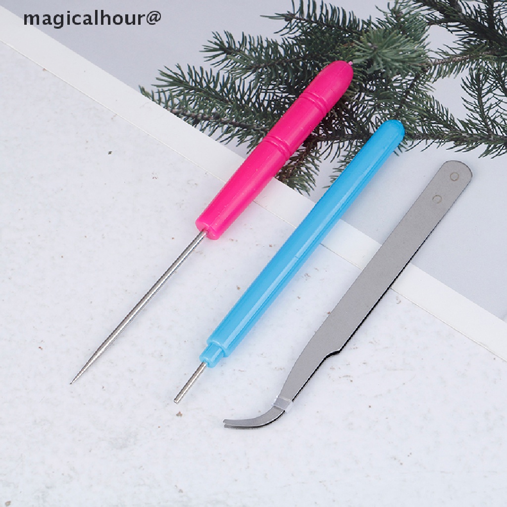 Magicalhour 3xPaper DIY Set Quilling Paper Tools Tweezer Needle Pins Slotted Pen Tool Kit new