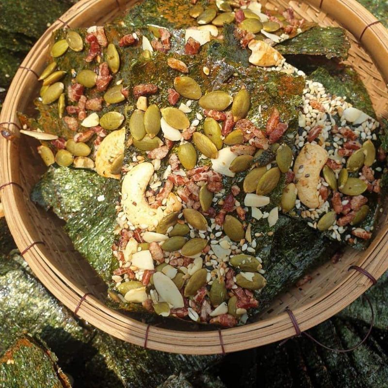RONG BIỂN KẸP HẠT DINH DƯỠNG GIÒN GỤM NHÀ LÀM
