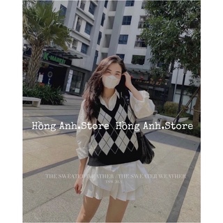 Áo gile len quả trám hàng quảng châu style ulzzang
