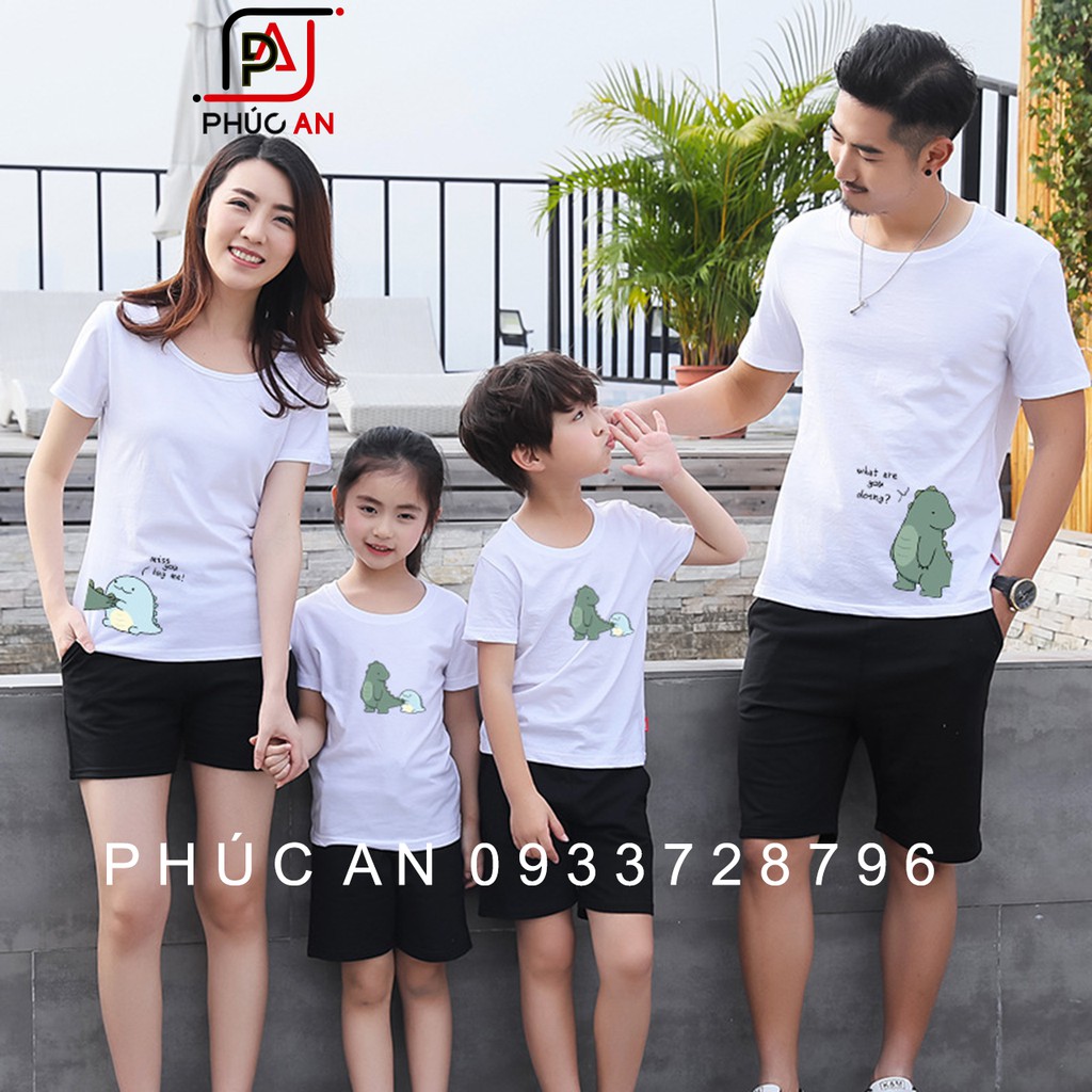ÁO THUN GIA ĐÌNH khủng long siêu kute ,đủ size từ 9kg đến 100kg .