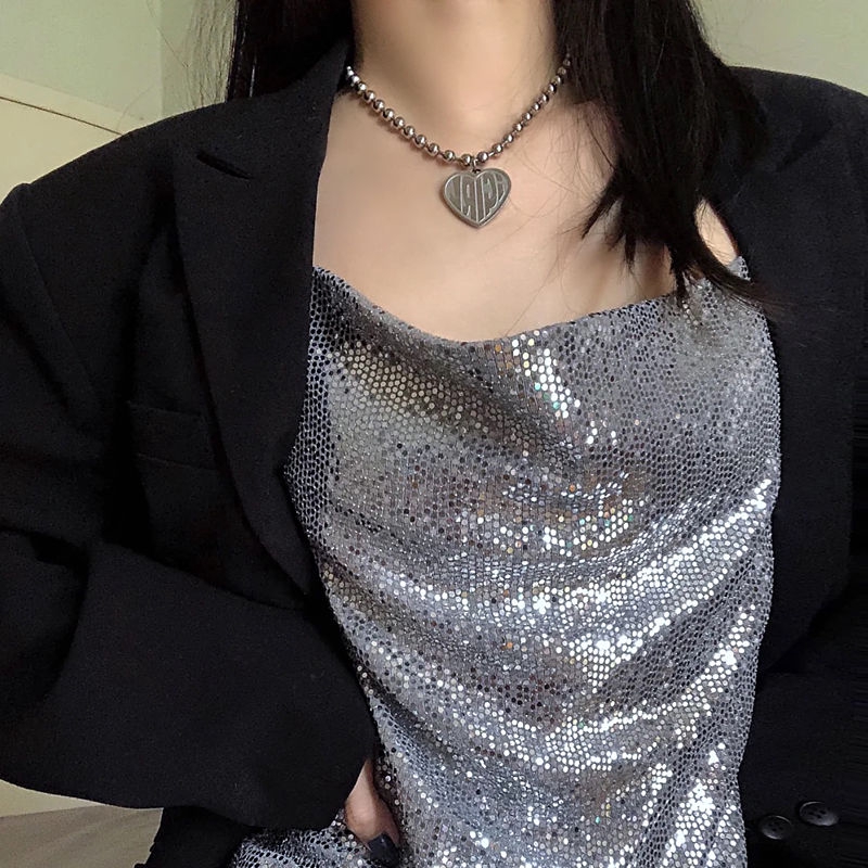 Dây chuyền chuỗi xích mặt hình trái tim phong cách hip hop cá tính 22177