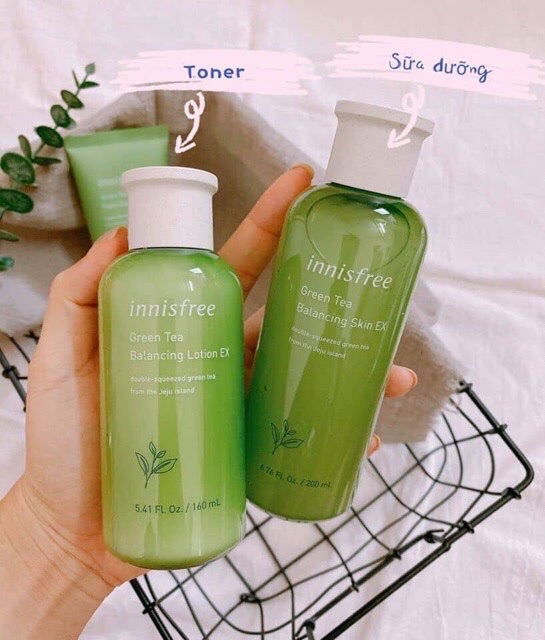 Bộ Dưỡng Ẩm Chuyên Sâu Từ Tinh Chất Trà Xanh Innisfree Green Tea Balancing Skin Care Set EX 5 món