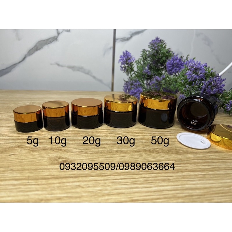 Hũ 5g 10g thuỷ tinh đựng mỹ phẩm