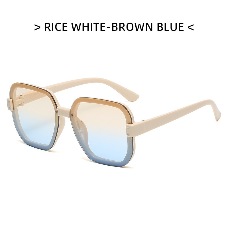 (HENGHA) Kính Râm Không Gọng Dáng Vuông Màu Gradient Thời Trang Phương Tây Cá Tính