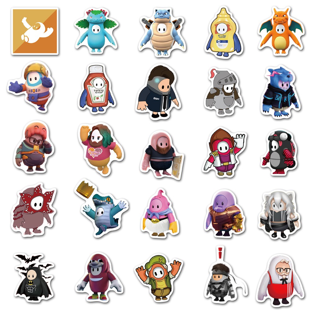 Set 50 miếng hình dán trang trí chống thấm nước phong cách Ultimate Knockout độc đáo