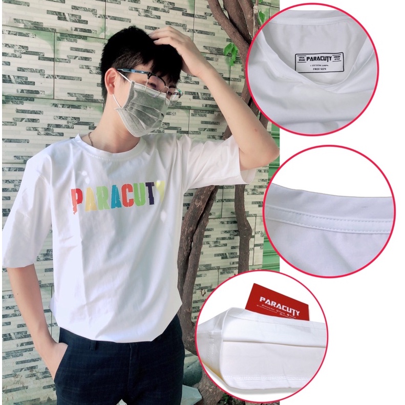 Áo thun nam nữ Unisex PARACUTY 7 sắc màu P08 chất liệu cotton 100%, co giãn 4 chiều, dày dặn, form rộng tay lỡ | BigBuy360 - bigbuy360.vn