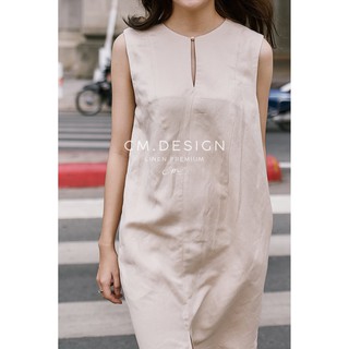 Đầm suông CM Design linen kem