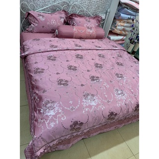 Bộ chăn ga gối chất liệu gấm lụa 5 món