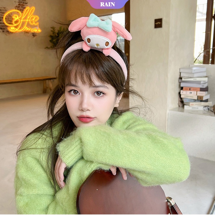 SANRIO Băng Đô Rửa Mặt Hình Búp Bê Nhồi Bông Dễ Thương Cho Nữ