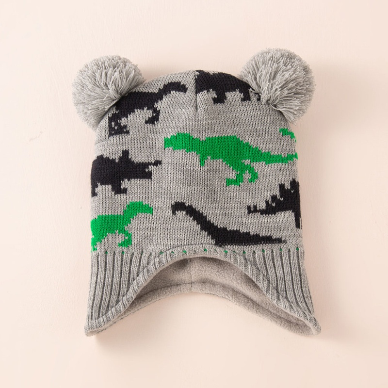 Mũ Beanie Dệt Kim Giữ Ấm Kèm Găng Tay Thời Trang Mùa Đông Cho Bé