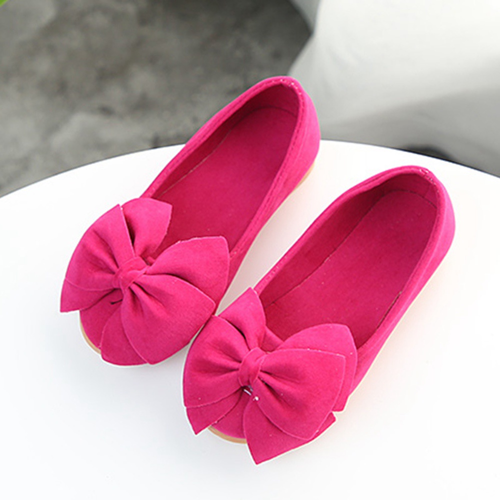 Giày búp bê đế mềm đính nơ xinh xắn Size 21-36 cho bé gái