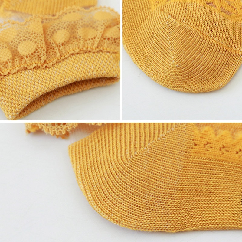 Vớ ren hoa bằng lụa lạnh mỏng thoáng khí dễ thương cho bé gái 0-12 tháng tuổi