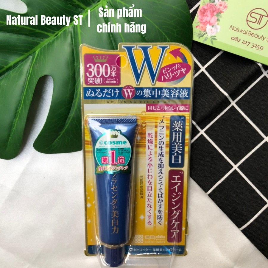 Kem mắt meishoku whitening eye cream hàng Auth dưỡng mắt, chống thâm mắt, giảm vết nhăn hiệu quả 30gr