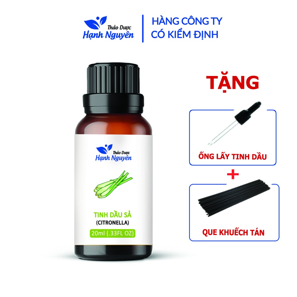 Tinh dầu Sả nguyên chất 20ml, đuổi muỗi, côn trùng, kháng khuẩn, khử mùi hôi - Thảo dược Hạnh Nguyên