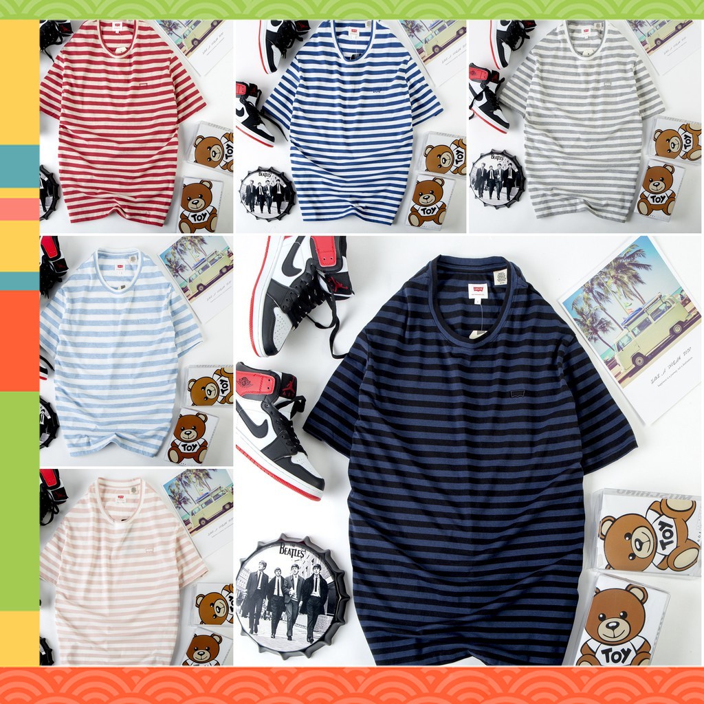 ẢNH SHOP CHỤP - Áo thun cổ tròn Sọc Ngang - - - - - dáng áo SLIMFIT gọn đẹp - - - - - đây là 1 chiếc áo thun