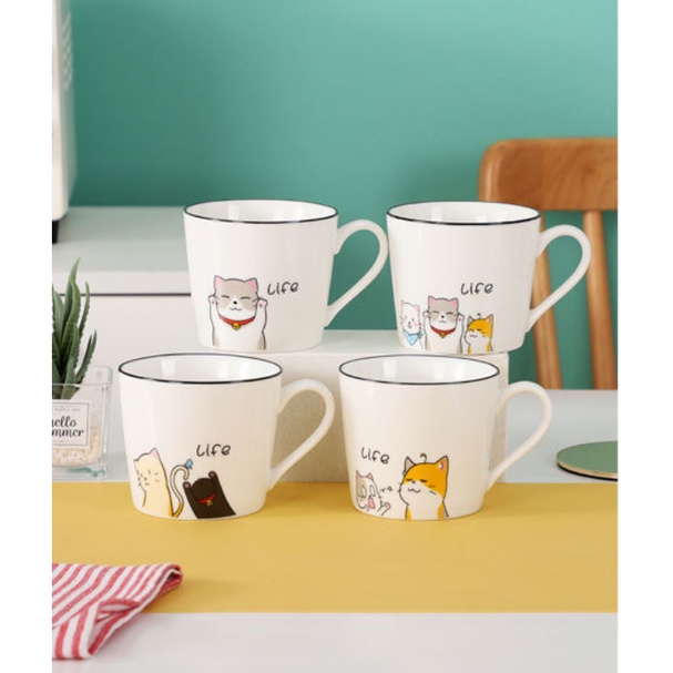 Cốc uống trà hình mèo kute