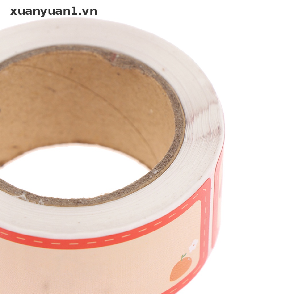 Cuộn 120 Nhãn Dán Ghi Tên Chai Lọ Họa Tiết Hoạt Hình Dễ Thương