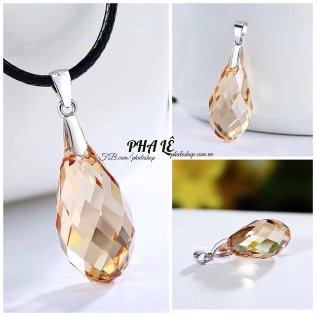Mặt Dây Chuyền Pha Lê Swarovski Giọt Nước Dát Nhiễn S21mm