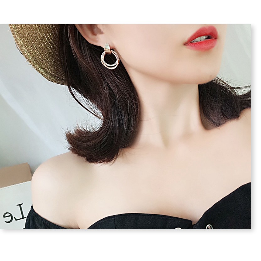 Bông tai titan tròn xoắn TT879 - CAM KẾT KHÔNG BAY MÀU - BẢO HÀNH 12 THÁNG