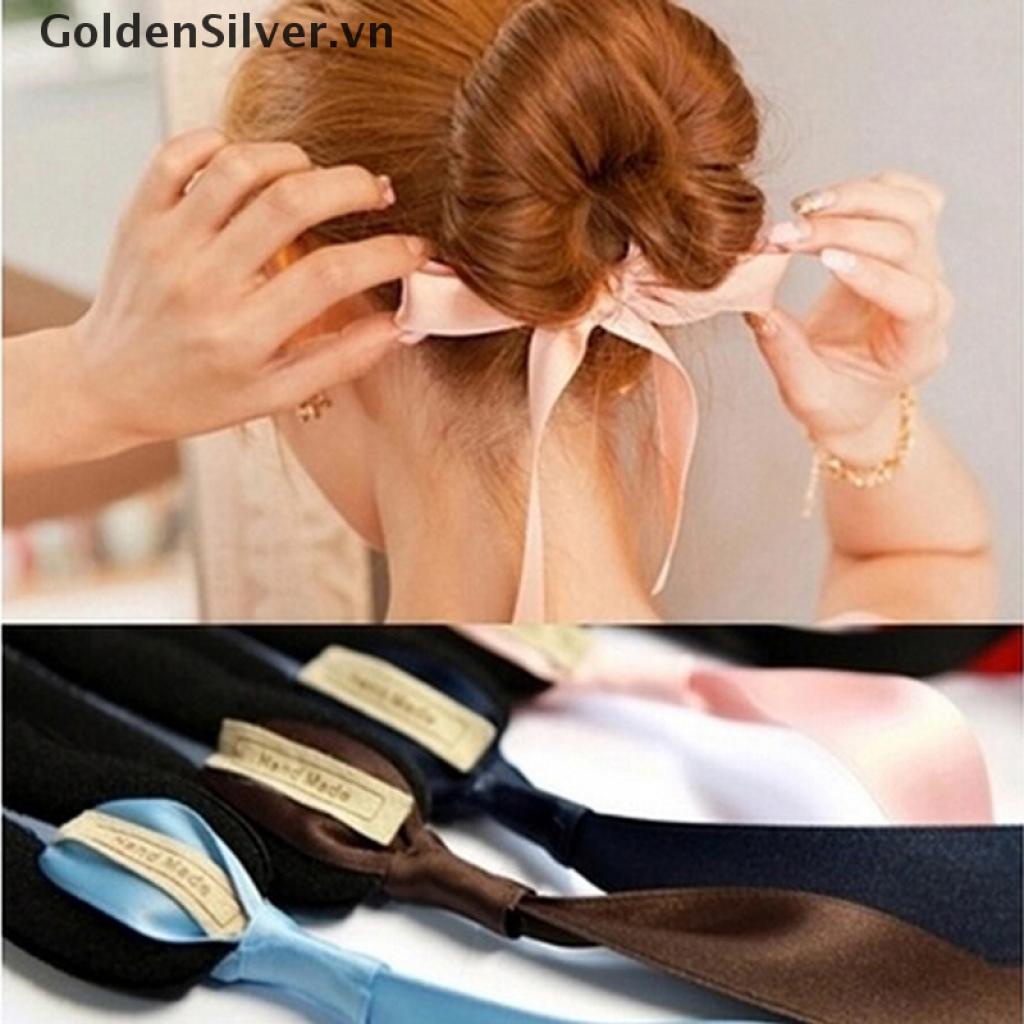 Dây Cột Tóc Bằng Xốp Màu Bạc Thời Trang Cho Nữ