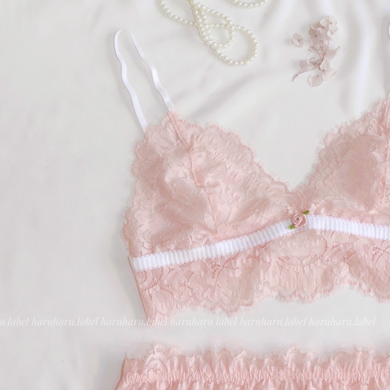 [Mã SMA071008 hoàn 10K xu đơn 0Đ] Blush Bralette and Croptop Set made by haruharu.label | BigBuy360 - bigbuy360.vn