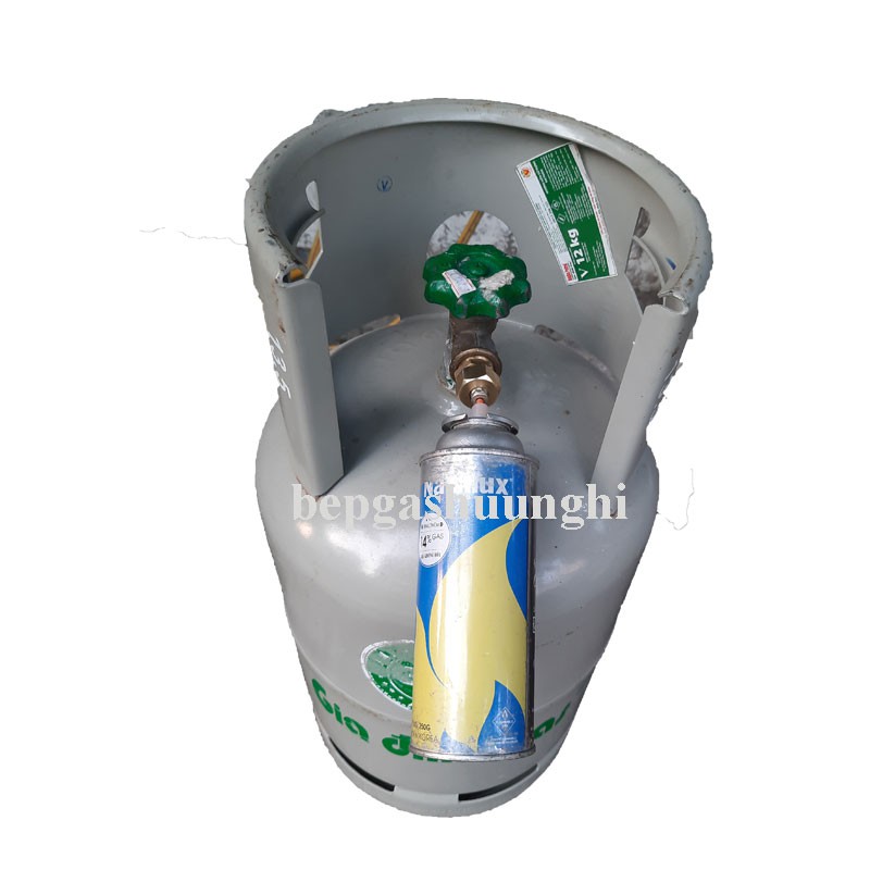 Đầu sạc gas từ bình gas lớn 12kg sang bình gas lom mini, Tặng 15 nút nhựa