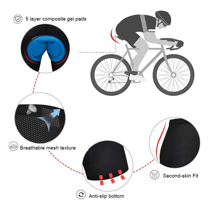 Globetrotter【COD &amp; Hàng sẵn sàng】Quần đùi đi xe đạp có đệm gel 3D