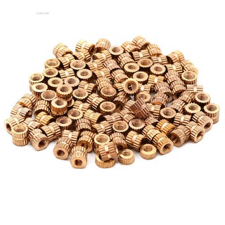 Bộ 100 nút chèn bằng đồng thau M3*5mm 5mm(OD) thiết kế răng cưa tiện dụng