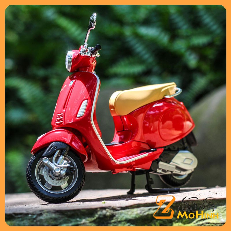 XE MÔ HÌNH VESPA PRIMAVERA 150 Màu Đỏ | MAISTO tỷ lệ 1:12