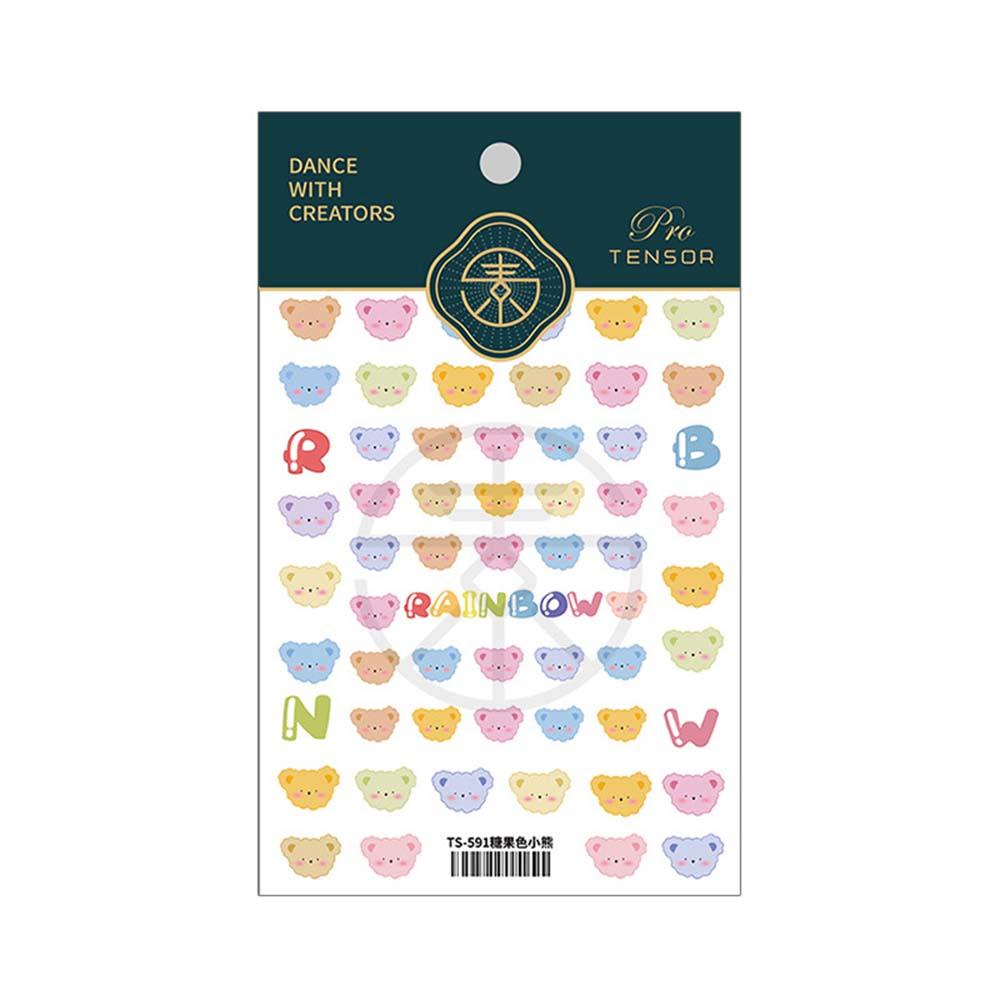 Miếng Dán Trang Trí Móng Tay 5D DIY Màu Sắc Kẹo Ngọt Xinh Xắn