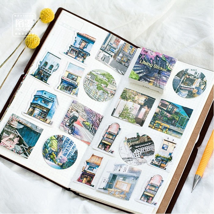 Combo 45 sticker dán trang trí DIY hình couple cute - VP044