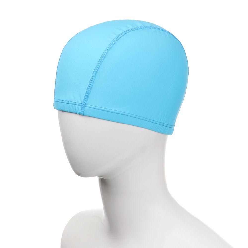 SHOUHOU Solid Color Dome Men&amp;Women Swimming Cap Nylon Elastic Turban Long Hair Protect Free Size Five-line Design