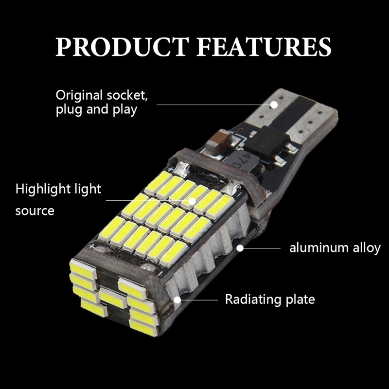 Đèn LED Sương Mù Ánh Sáng Vàng T15 W16W 4014 45SMD Cho Xe Hơi