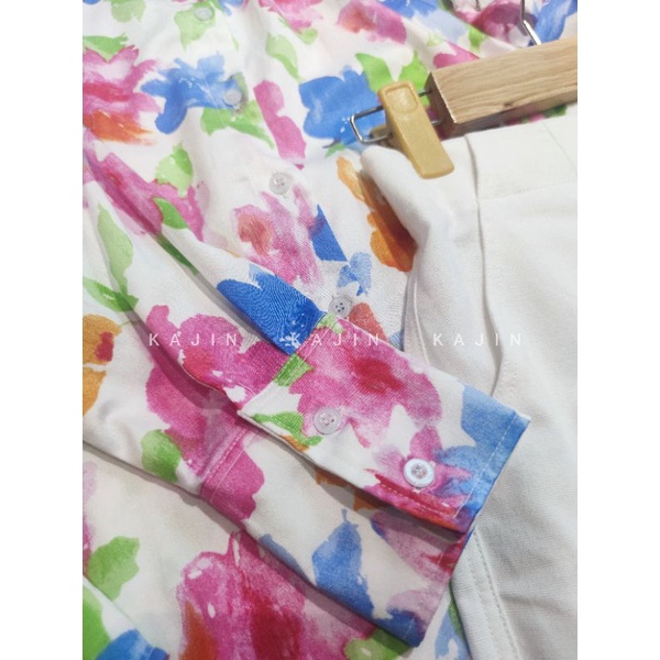 Áo cotton Hàn họa tiết oversized