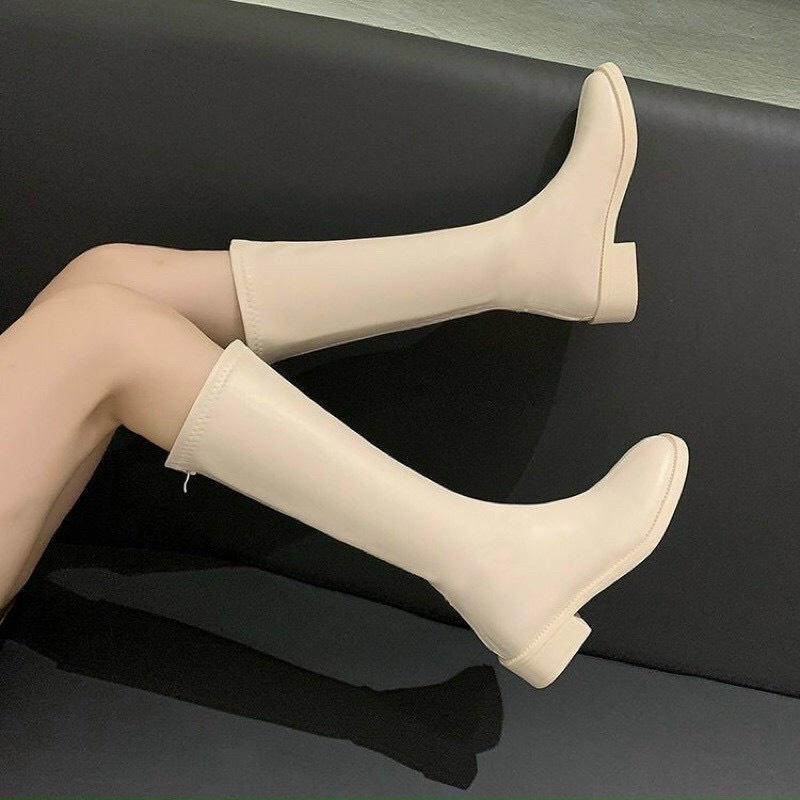 BOOT Đùi 2 Phân Nữ Da Lì Khóa Sau - Y01