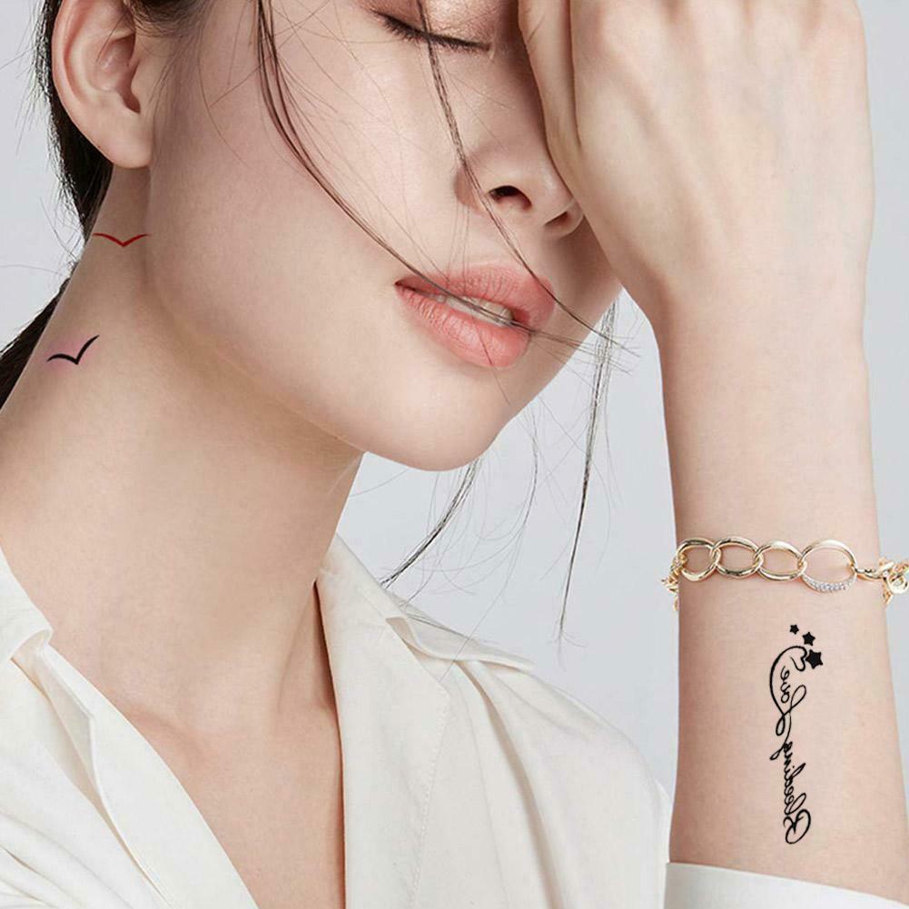 Miếng dán hình xăm tạm thời họa tiết trái tim đen độc đáo R7K9 Y8F6 S5G2 E2O6