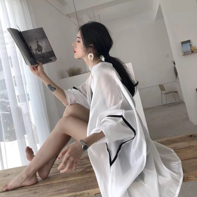 Áo Khoác Cardigan Chiffon Dáng Dài Phong Cách Hàn Quốc Cho Nữ | BigBuy360 - bigbuy360.vn