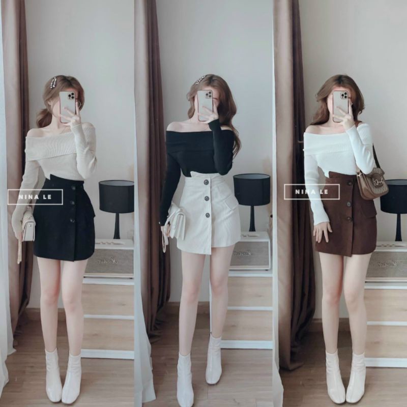 Áo Bẹt vai tay dài siêu Đẹp Sang Chảnh - A001