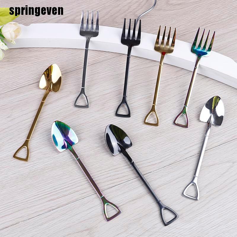 1 Muỗng / Nĩa Bằng Thép Không Gỉ Nhiều Màu Sắc