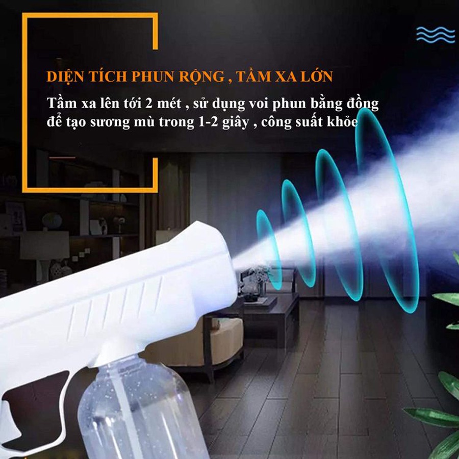 MÁY XỊT KHỬ KHUẨN - Sát khuẩn đến 99% - Khử trùng nano bằng tia cực tím - Dung tích lớn 800ml - Phun xa đến 2m