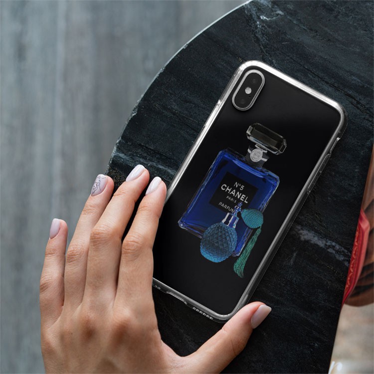 Ốp điện thoại uy tín ốp IP12 hình lọ nước hoa màu xanh đen quyến rũ dành cho Iphone 5 đến 12 Promax BRD20210302