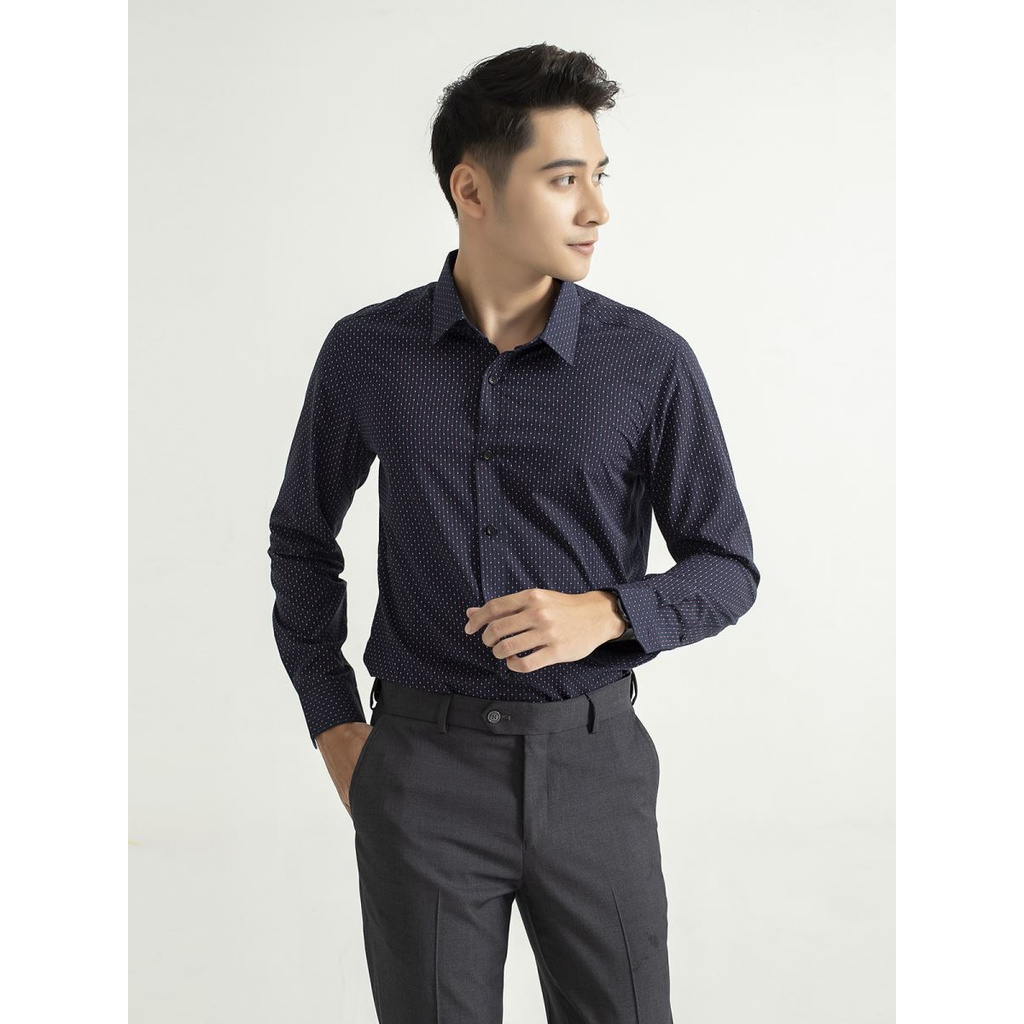 Áo Sơ Mi Nam Dài Tay ARISTINO ALS17309 Somi Công Sở Cao Cấp Màu Tím Than In Kẻ Sọc Đỏ Vải Sợi Sồi Dáng Ôm Không Túi | BigBuy360 - bigbuy360.vn