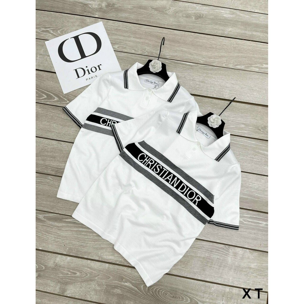 Áo phông len cổ đức sọc kẻ hàng đẹp bán shop